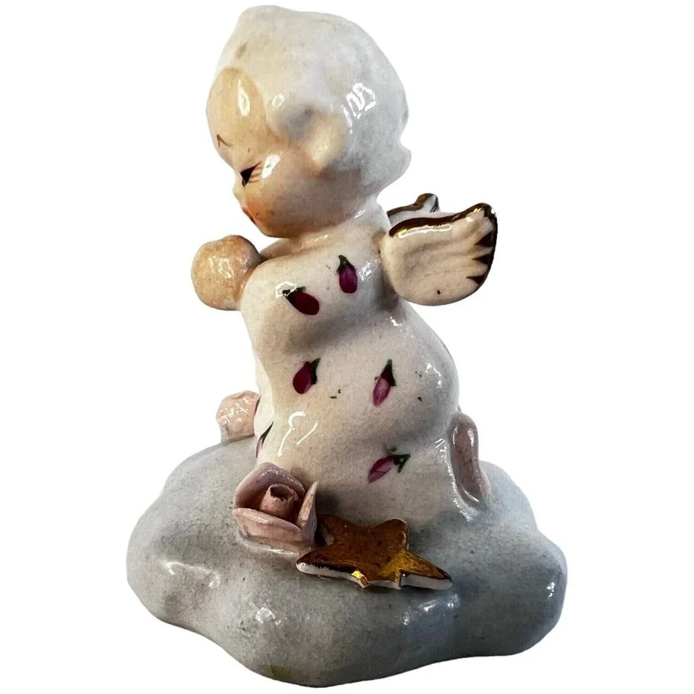 Vintage Napco Itsy Bitsy‎ Angel Figurine Givin Thanks Flower Star S245E